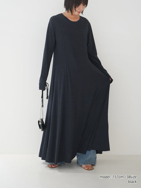 【 予約:10月中旬〜下旬 】SLUB FLARE DRESS/Y254-51135